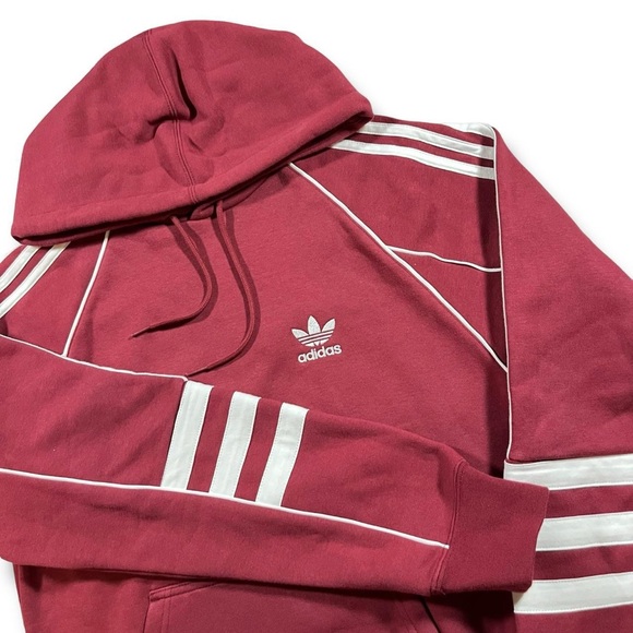 ADIDAS ORIGINALS BURGUNDY TREFOIL HOODIE - (XS-S) - Picture 3 of 4